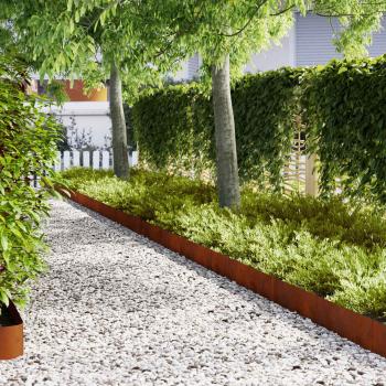 Raseneinfassung 50 pcs 100 x 0,05 x 20 cm Wetterfeststahl