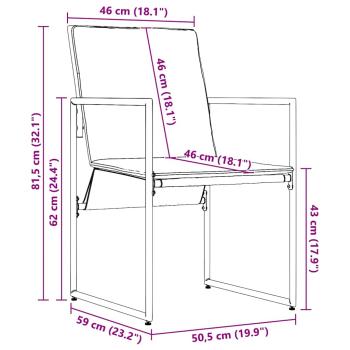 19-teiliges Garten-Esszimmer-Set mit Kissen aus Stahl und Textilene