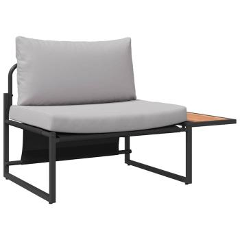 3-teiliges Garten-Esszimmer-Set mit hellgrauen Kissen