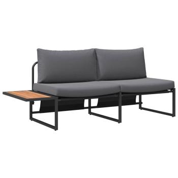 3-teiliges Garten-Sofa-Set mit anthrazitfarbenen Kissen