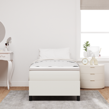 Boxspringbett Creme Einzel Cord Stoff