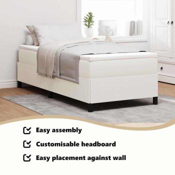 Boxspringbett Creme Einzel Cord Stoff