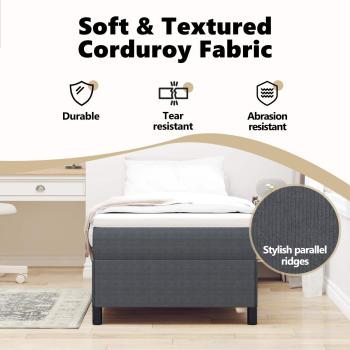 Boxspringbett Dunkelgrau 90x200 cm aus Cord