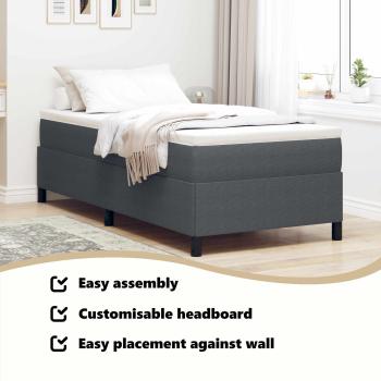 Boxspringbett Dunkelgrau 90x200 cm aus Cord