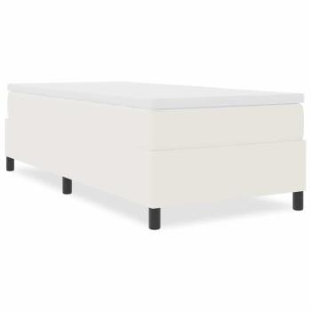Boxspringbett Creme 90x200 cm Cord-Stoff