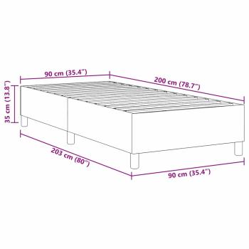 Boxspringbett Creme 90x200 cm Cord-Stoff