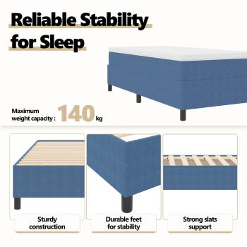 Boxspringbett Blau 90x200 cm Cordura-Stoff