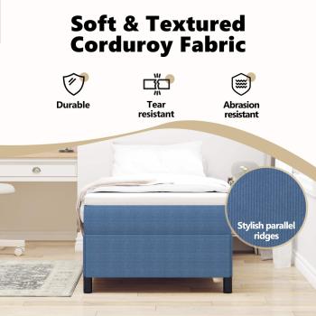 Boxspringbett Blau 100x200 cm Corduroy Stoff