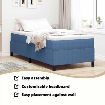 Boxspringbett Blau 100x200 cm Corduroy Stoff
