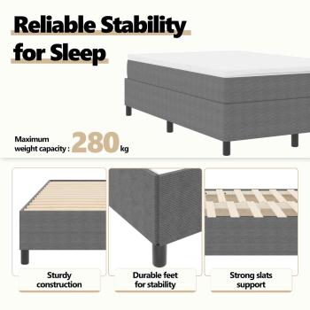 Boxspringbett Hellgrau 120x200 cm Cordstoff