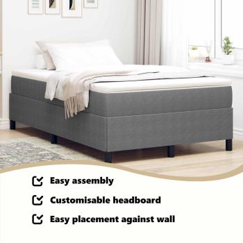 Boxspringbett Hellgrau 120x200 cm Cordstoff