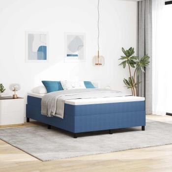 Boxspringbett Blau 140x200 cm Cord-Stoff