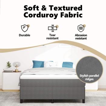 Boxspringbett Hellgrau 140x200 cm Cord-Stoff