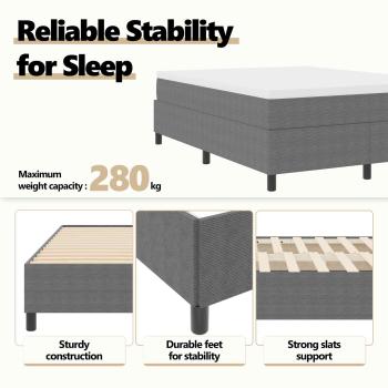 Boxspringbett Hellgrau 140x200 cm Cord-Stoff