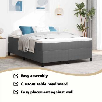 Boxspringbett Hellgrau 140x200 cm Cord-Stoff