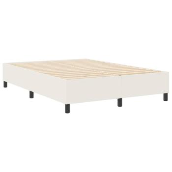 Boxspringbett Creme 140x200 cm aus Cordstoff