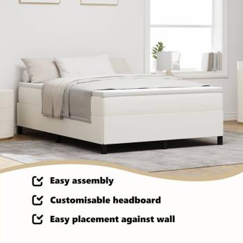 Boxspringbett Creme 160x200 cm Cord-Stoff