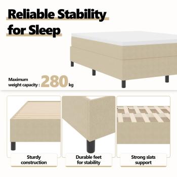Boxspringbett Lichtgrün Grau 160x200 cm Corduroy Stoff