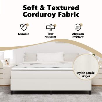 Boxspringbett Creme 200x200 cm Cordstoff
