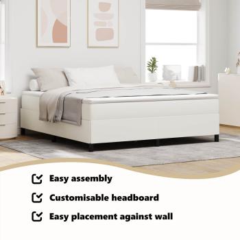 Boxspringbett Creme 200x200 cm Cordstoff
