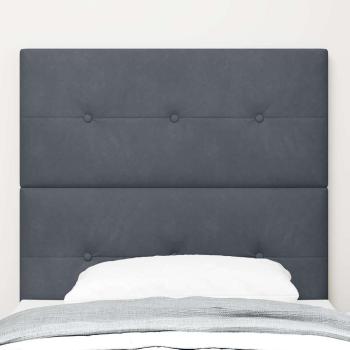 Kopfteil mit Knopfheftung Dunkelgrau 80 cm Samt