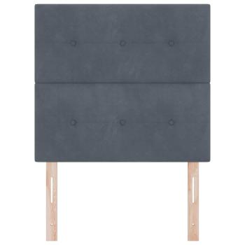 Kopfteil mit Knopfheftung Dunkelgrau 80 cm Samt