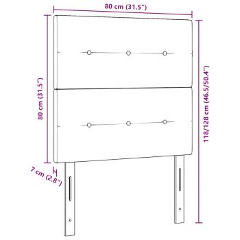 Kopfteil mit Knopfheftung Schwarz 80 cm Samt