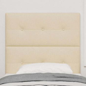 Kopfteil Mit Knöpfen Gepolstert Creme 90 cm Stoff