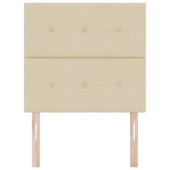 Kopfteil Mit Knöpfen Gepolstert Creme 90 cm Stoff