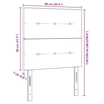 Kopfteil Knopfgeheftet Hellgrau 90 cm Samt