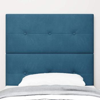 Kopfteil Knopfgeknöpft Dunkelblau 90 cm Samt