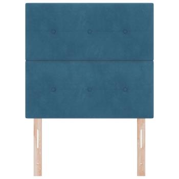 Kopfteil Knopfgeknöpft Dunkelblau 90 cm Samt