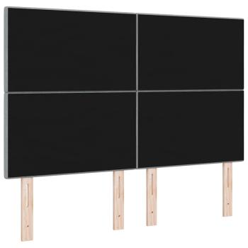 Kopfteil Mit Knopf-Optik Hellgrau 140 cm Stoff