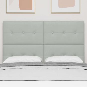 ARDEBO.de - Kopfteil Mit Knöpfen Gepolstert Hellgrau 140 cm Samt