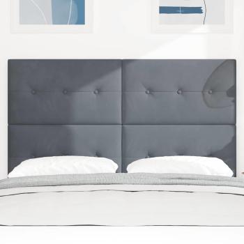 Kopfteil mit Knopfheftung Dunkelgrau 140 cm Samt