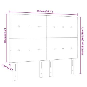 Kopfteil Mit Knöpfen Gepolstert Schwarz 140 cm Samt