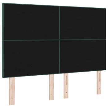 Kopfteil Mit Knöpfen Gepolstert Dunkelgrün 140 cm Samt