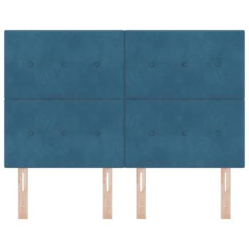 Kopfteil mit Knopfheftung Dunkelblau 140 cm Samt