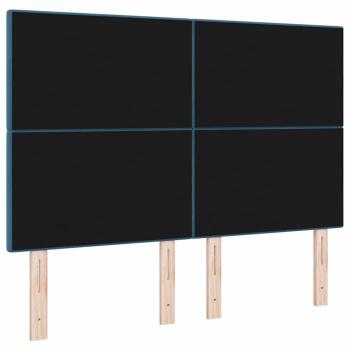 Kopfteil mit Knopfheftung Dunkelblau 140 cm Samt