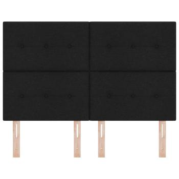 Kopfteil Knopfgepolstert Schwarz 160 cm Stoff