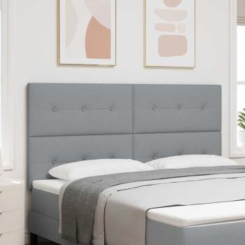 ARDEBO.de - Kopfteil Mit Knopfheftung Hellgrau 180 cm Stoff