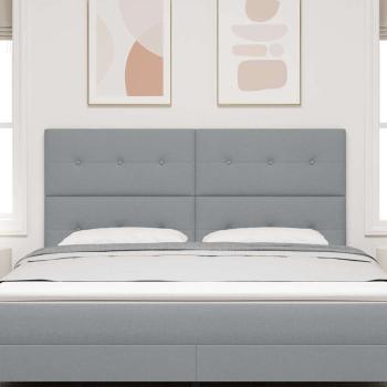 Kopfteil Mit Knopfheftung Hellgrau 180 cm Stoff