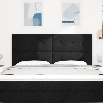 Kopfteil Mit Knopfheftung Schwarz 180 cm Stoff
