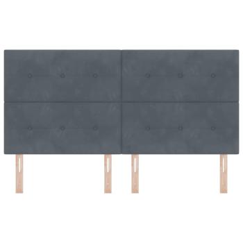 Kopfteil Mit Knopfheftung Dunkelgrau 180 cm Samt