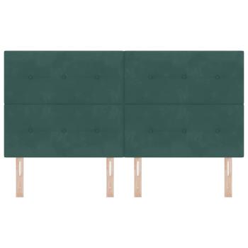 Kopfteil Mit Knopfsteppung Dunkelgrün 180 cm Samt