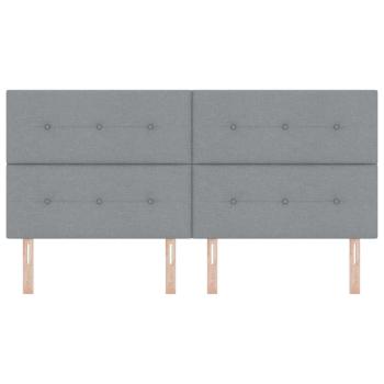 Kopfteil mit Knopfheftung Hellgrau 200 cm Stoff