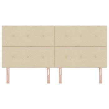 Kopfteil mit Knopfheftung Creme 200 cm Stoff