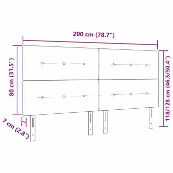 Kopfteil mit Knopfheftung Creme 200 cm Stoff