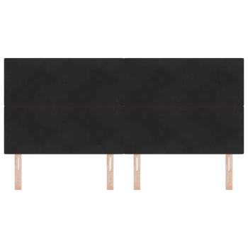 Kopfteil Mit Knopfheftung Schwarz 200 cm Samt