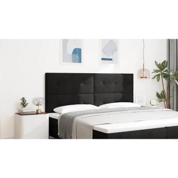 Kopfteil Mit Knopfheftung Schwarz 200 cm Samt